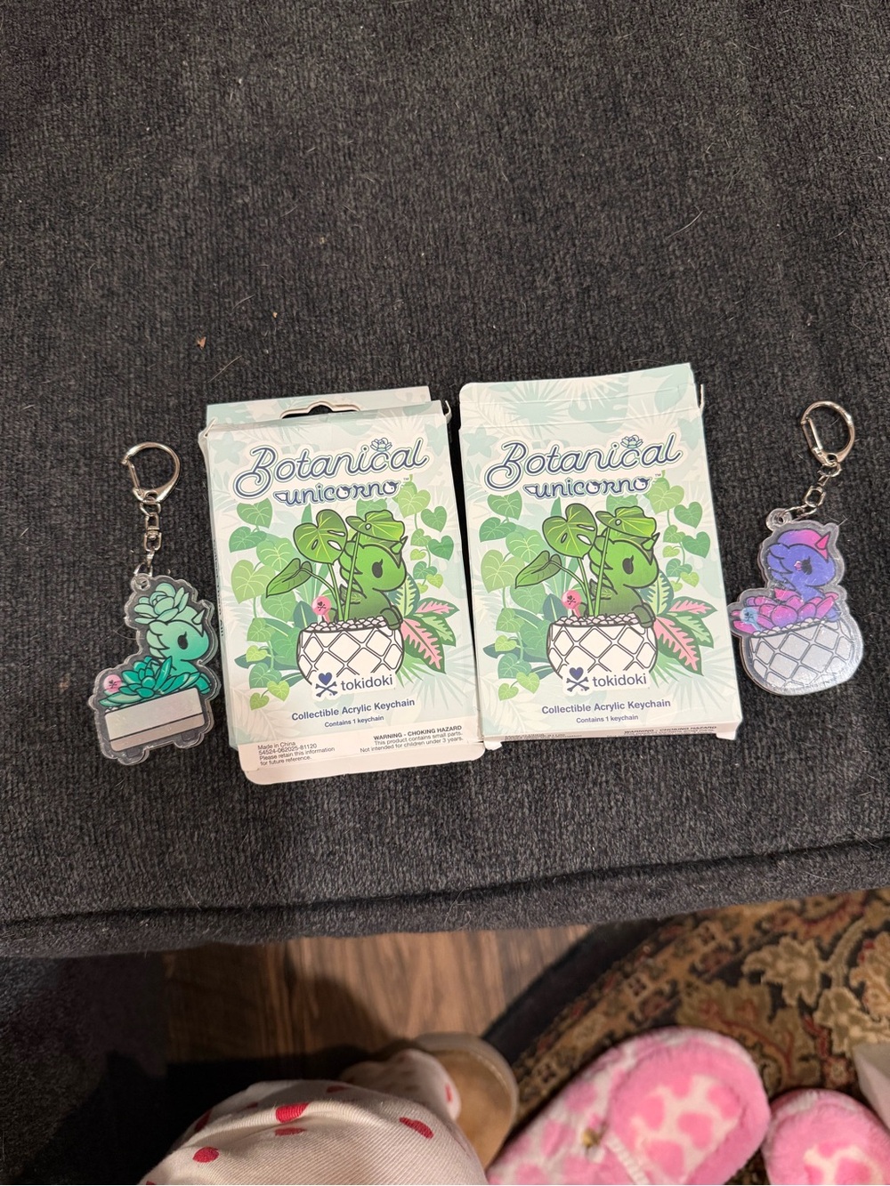 tokidoki Botanical Unicorno Acrylic Keychains - Green & Purple